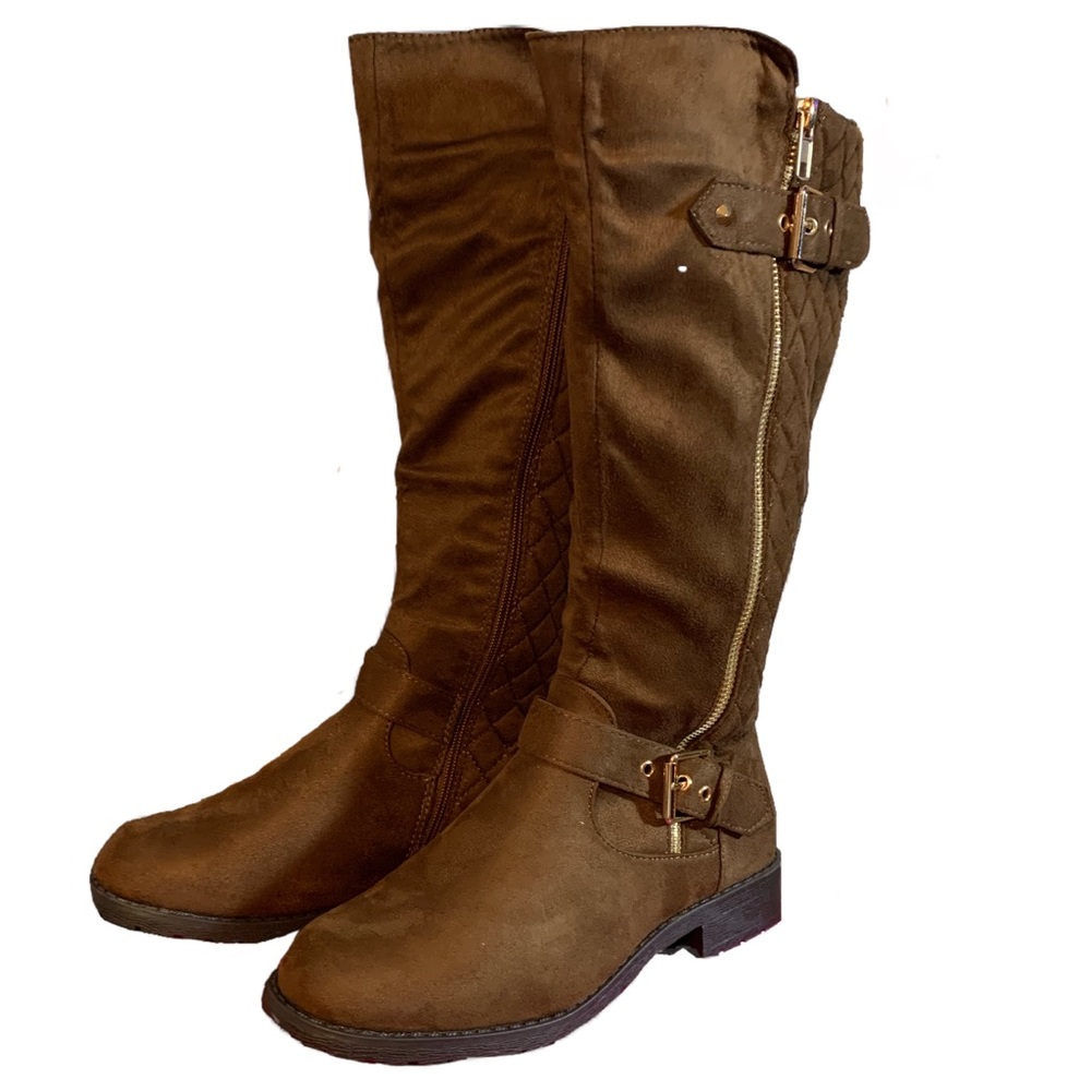 NEW CORDUROY BROWN WOMAN BOOTS SIZE 6.5